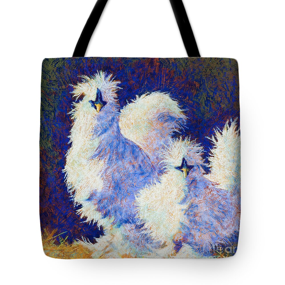 Silkie Tote Bag featuring the pastel Mini Me by Tracy L Teeter