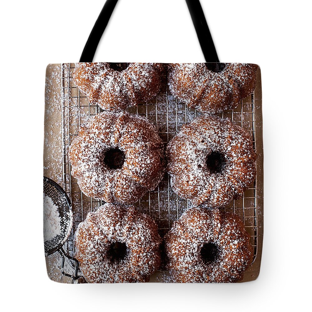 San Francisco Tote Bag featuring the photograph Mini Vegan Lemon Coconut Bundt Cakes by One Girl In The Kitchen