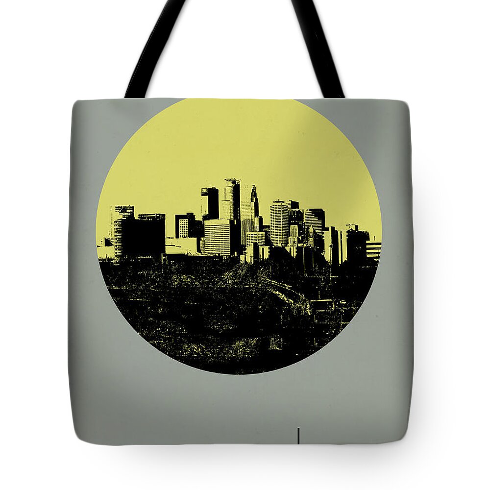  Tote Bag featuring the digital art Minneapolis Circle Poster 2 by Naxart Studio
