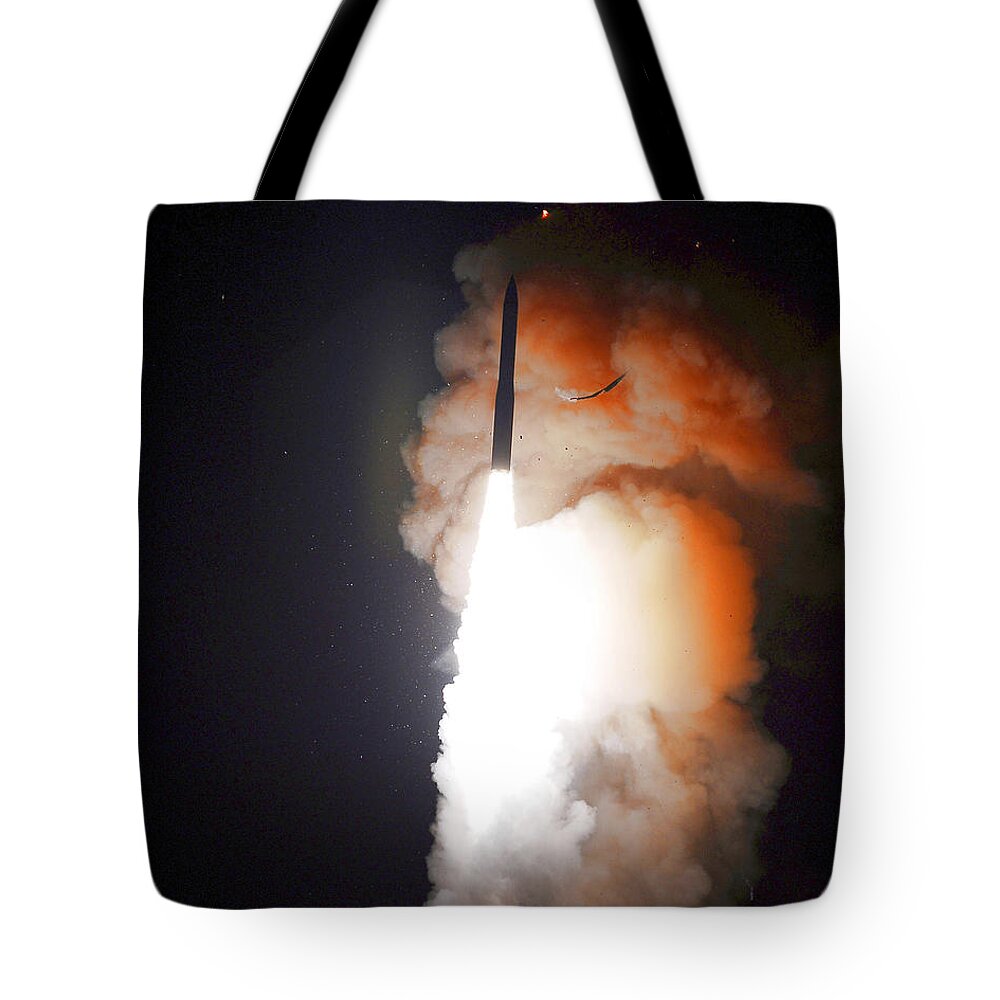 Missile Tote Bag featuring the photograph Minuteman IIi Missile Test by Science Source