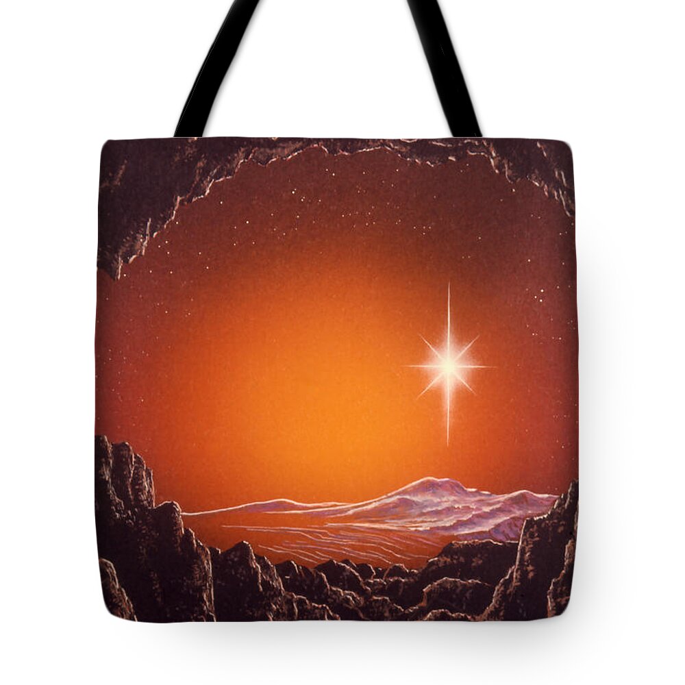 Space Tote Bag featuring the painting Mira by Don Dixon
