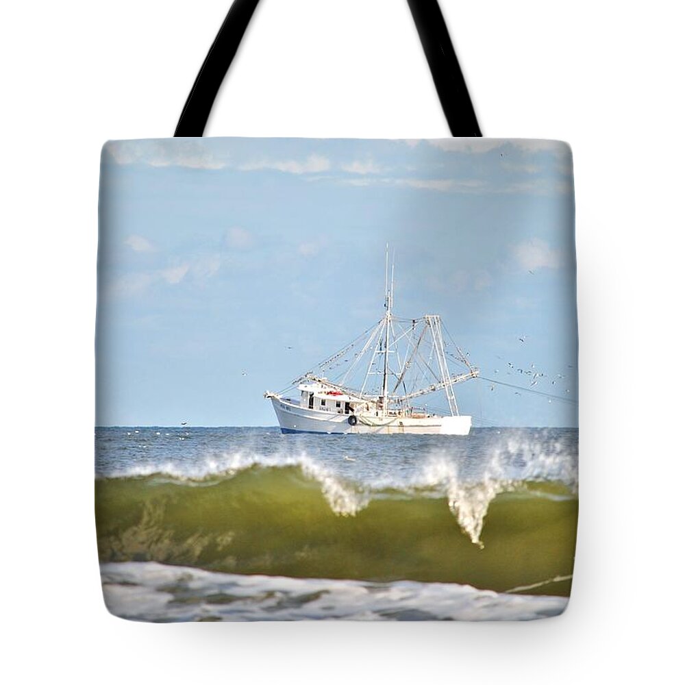 Shrimp Tote Bag featuring the photograph Miss Bee by Kelly Nowak