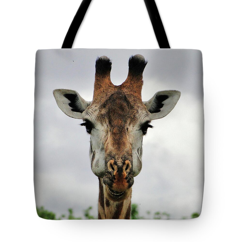 Tanzania Tote Bag featuring the photograph Miss Giraffe by Marco Di Fabio