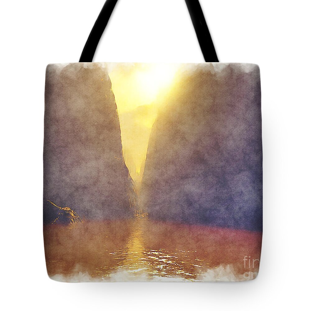 Missoula Trench Tote Bag featuring the digital art Missoula Trench by Phil Perkins