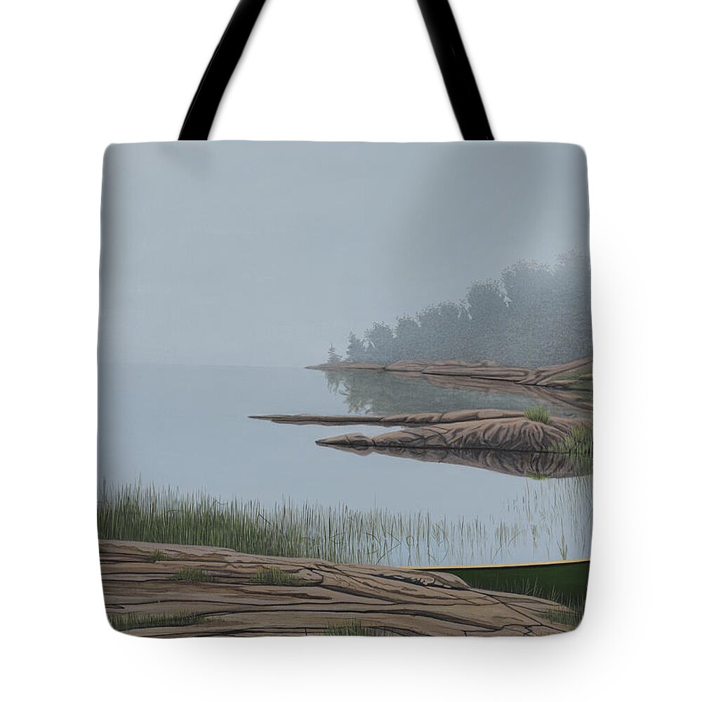 Landscapes Tote Bag featuring the painting Mistified by Kenneth M Kirsch