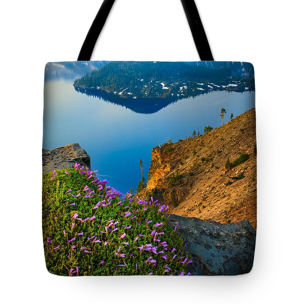 America Tote Bag featuring the photograph Misty Crater Lake by Inge Johnsson