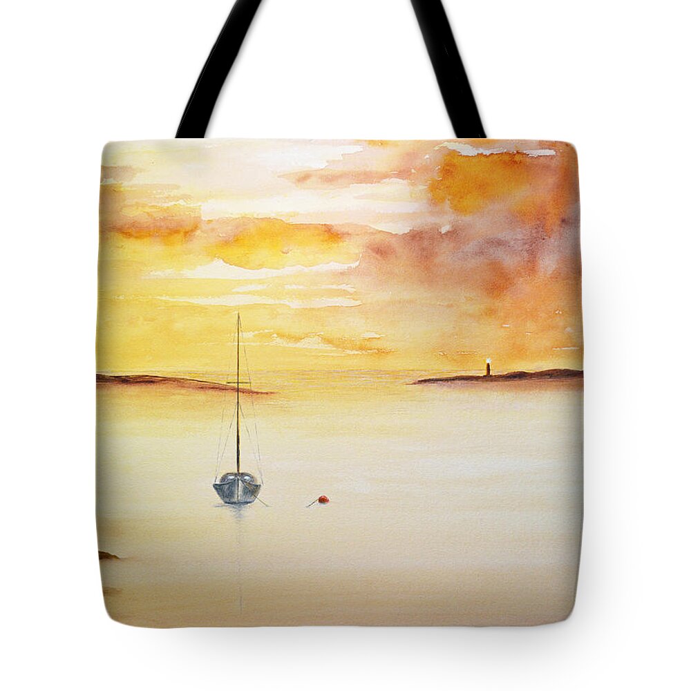 Keys Tote Bag featuring the painting Misty Morning by Ken Figurski