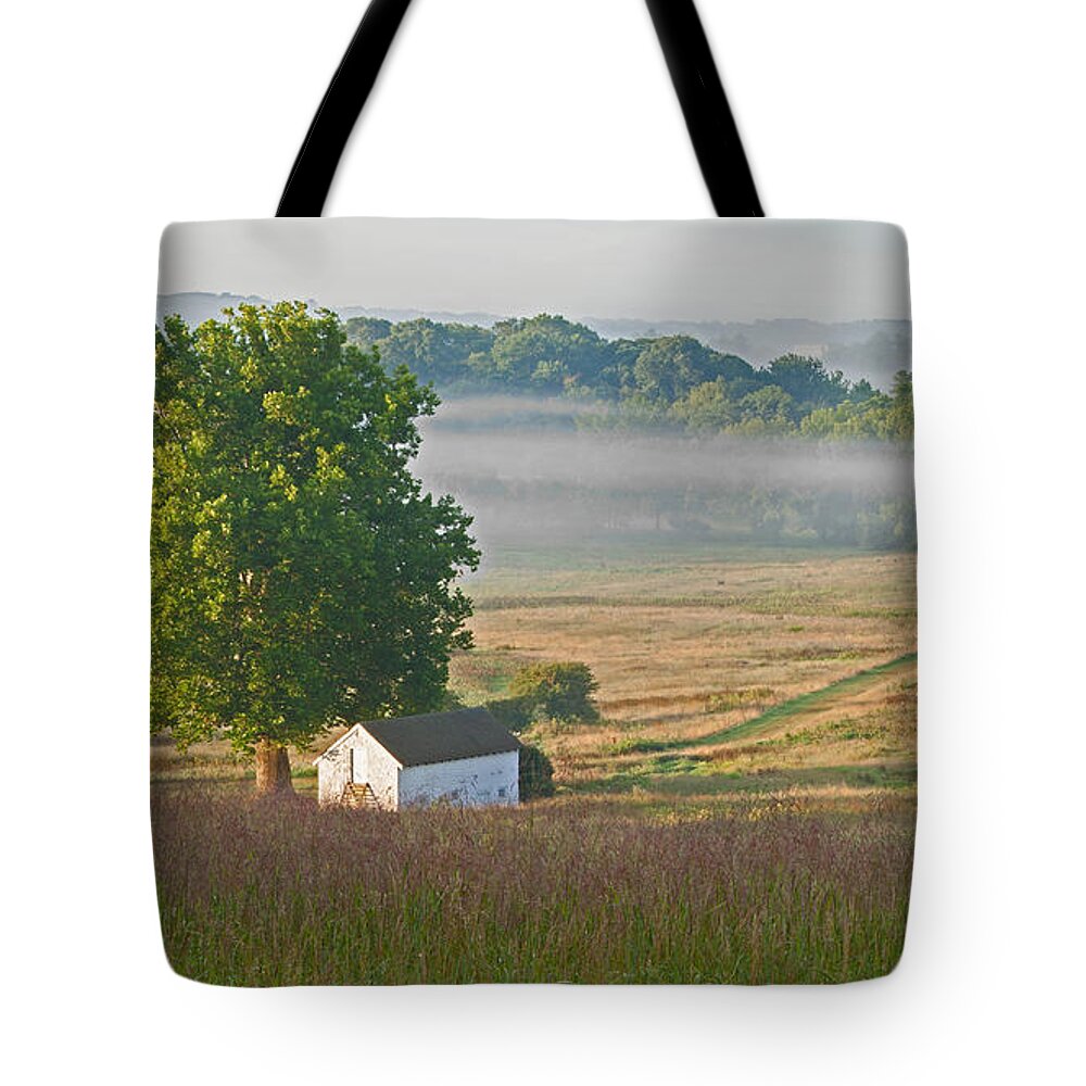 Fog Tote Bag featuring the photograph Misty Morning by Michael Porchik