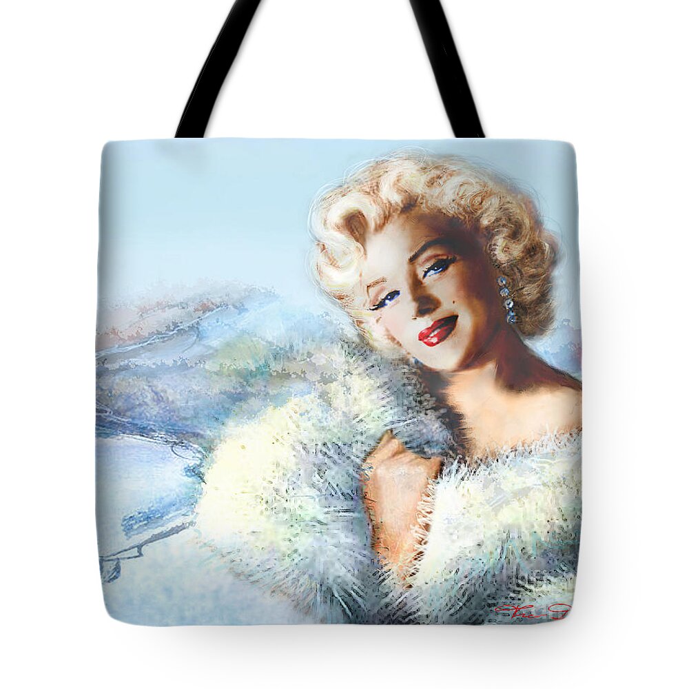 Marilyn Monroe Tote Bag featuring the painting MM 126 d 4 auf A4 by Theo Danella