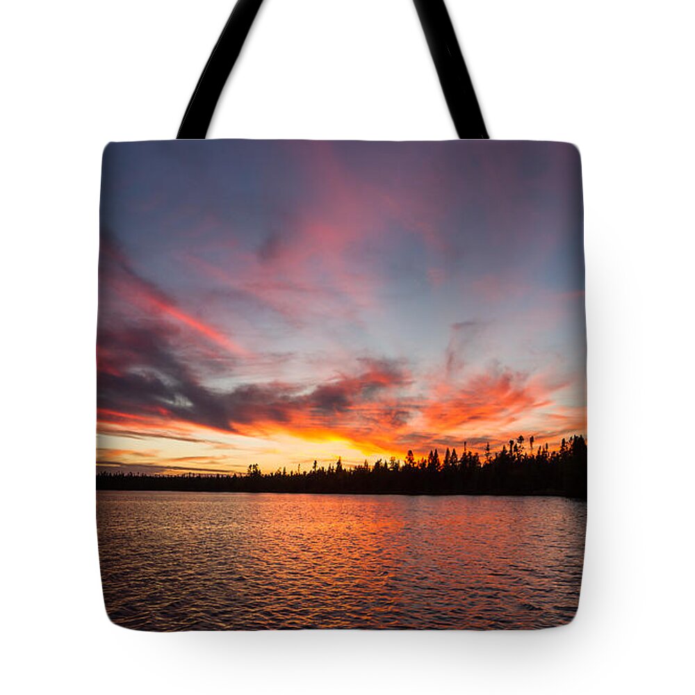 Minnesota Tote Bag featuring the photograph MN Sunset Symphony by Lori Dobbs