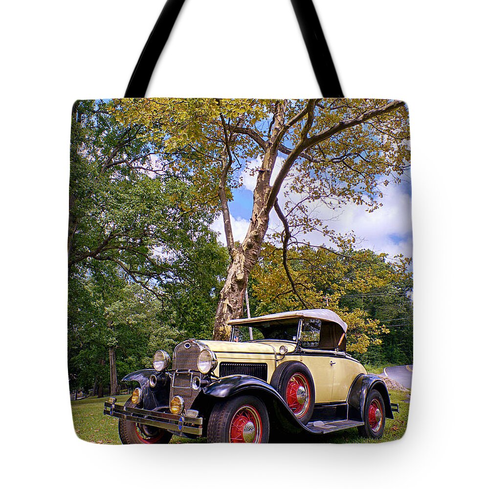 Ford Tote Bag featuring the photograph Model A Roadster by Mark Miller