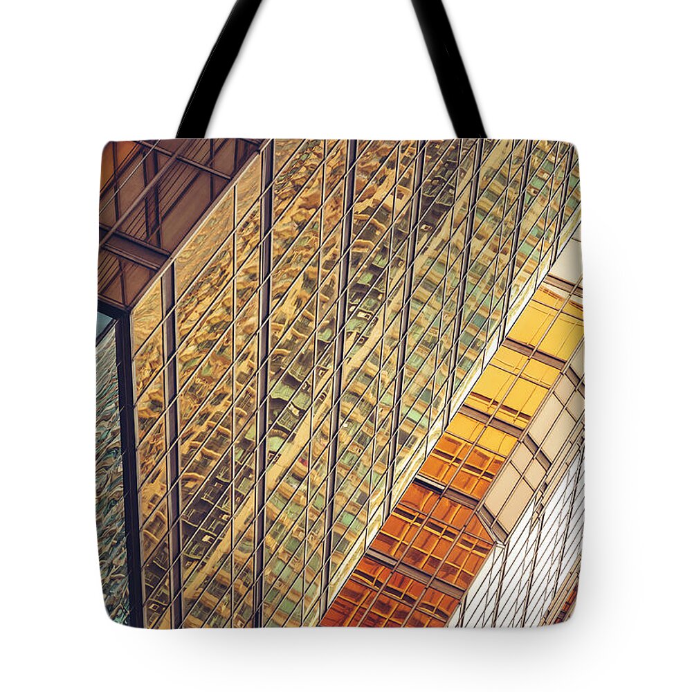 Corporate Business Tote Bag featuring the photograph Modern Glass Building,detail Shot by Aaaaimages