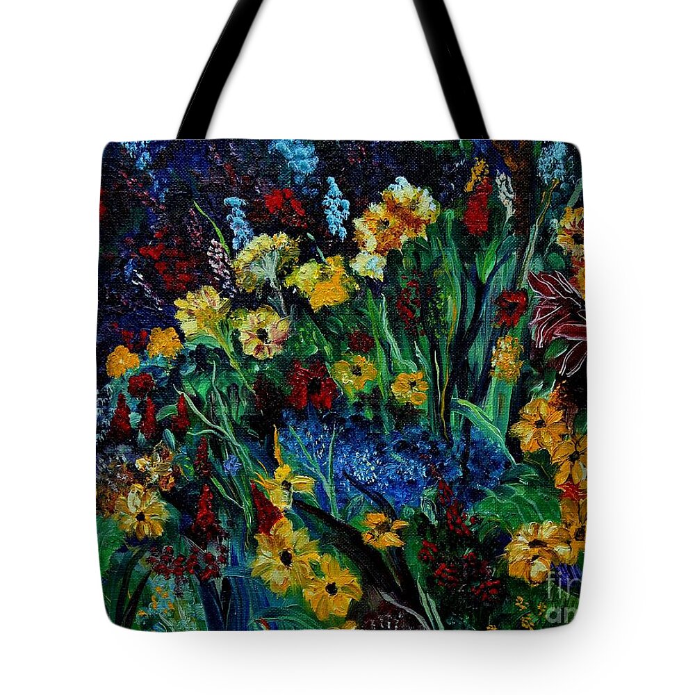 Flowers Tote Bag featuring the painting Moms Garden II by Julie Brugh Riffey