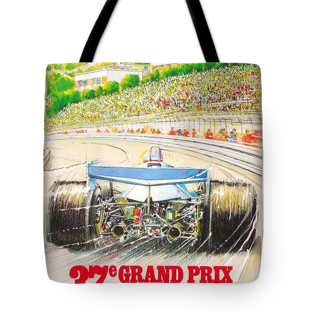Monaco Grand Prix Tote Bag featuring the digital art Monaco Grand Prix 1979 by Georgia Clare