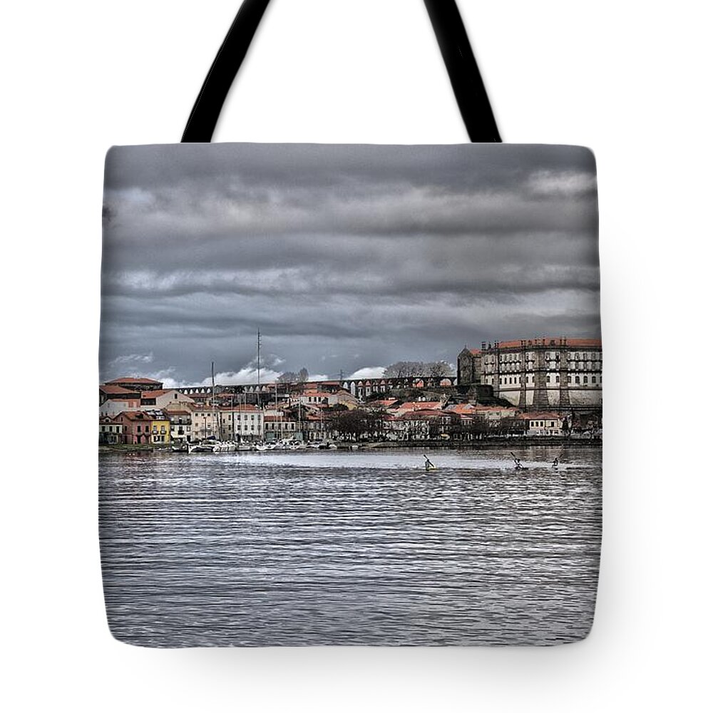 Landscape Tote Bag featuring the photograph Monastery from the river by Paulo Goncalves