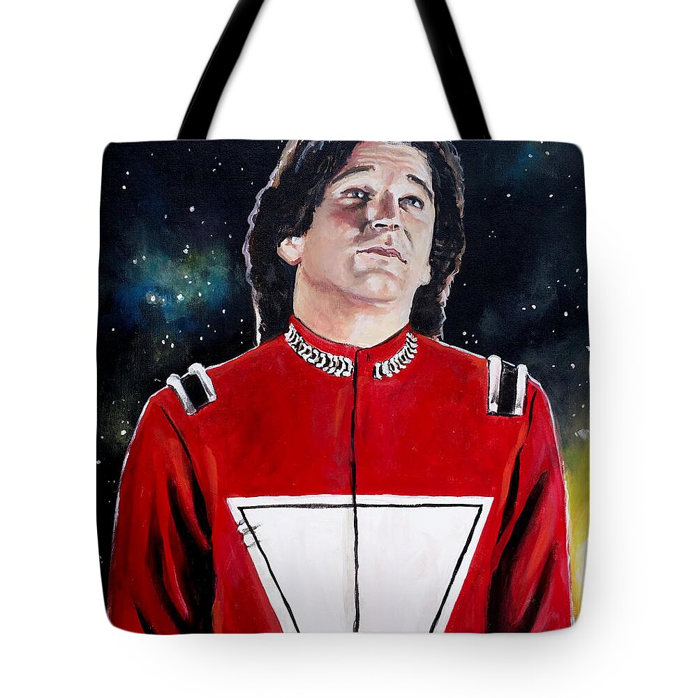 Mork And Mindy Tote Bag featuring the painting Mork by Tom Carlton