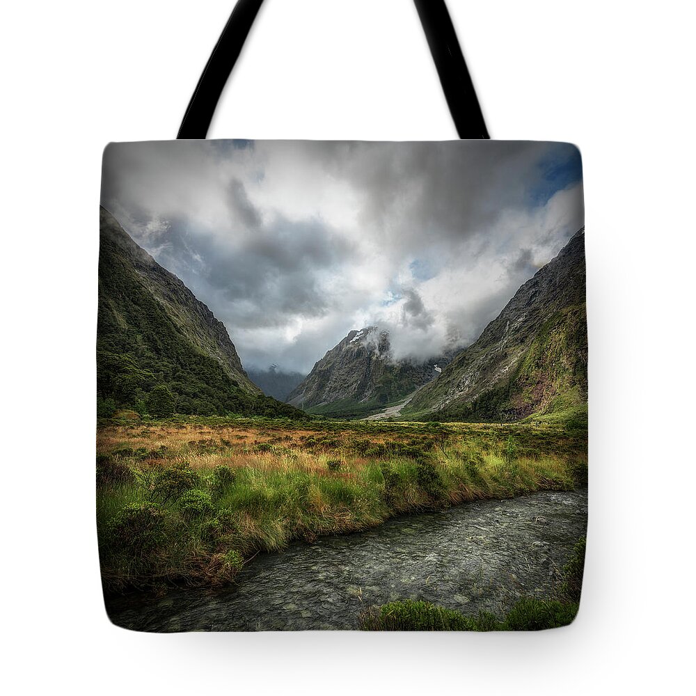 Scenics Tote Bag featuring the photograph Monkey Creek | Fiordland, New Zealand by Copyright Lorenzo Montezemolo