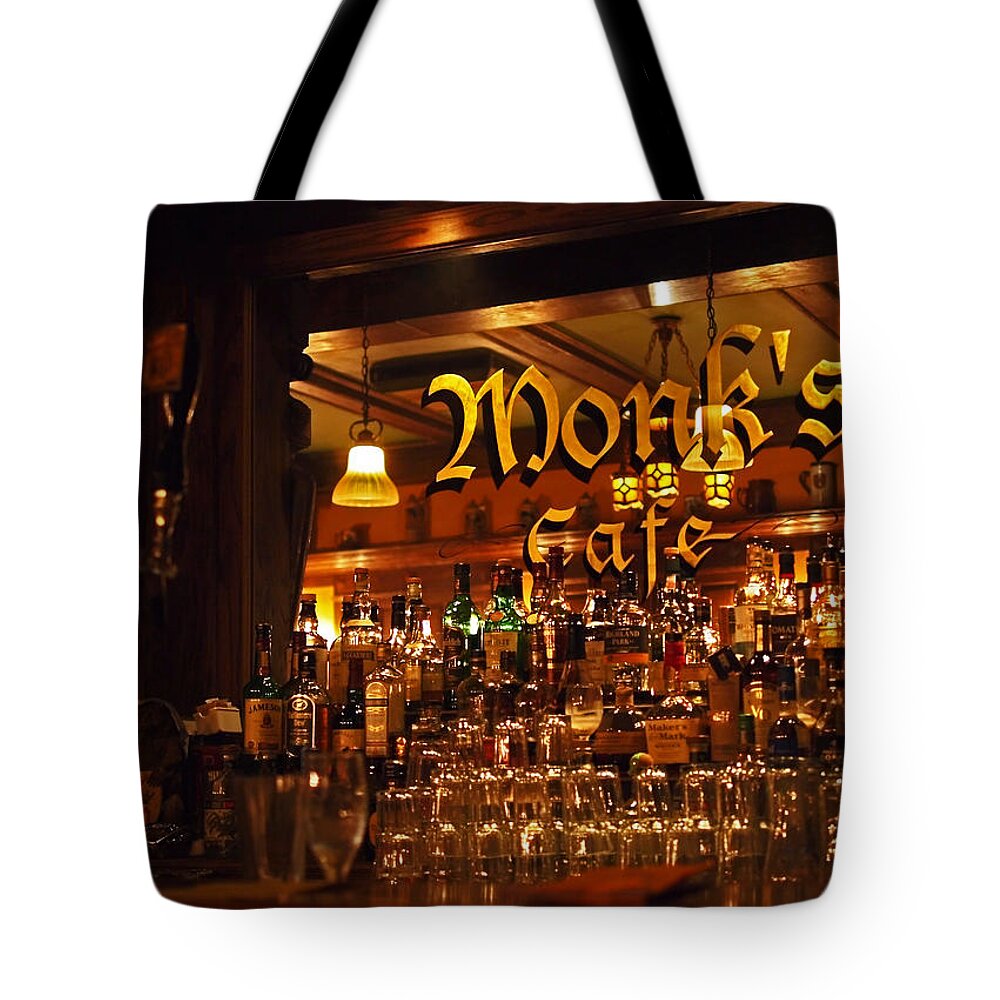 Monk's Cafe Tote Bag featuring the photograph Monks Cafe by Rona Black