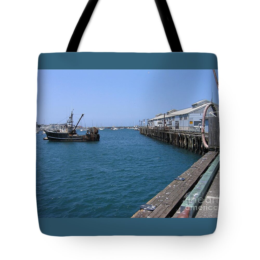 Monterey Tote Bag featuring the photograph Monterey Municipal Wharf by James B Toy