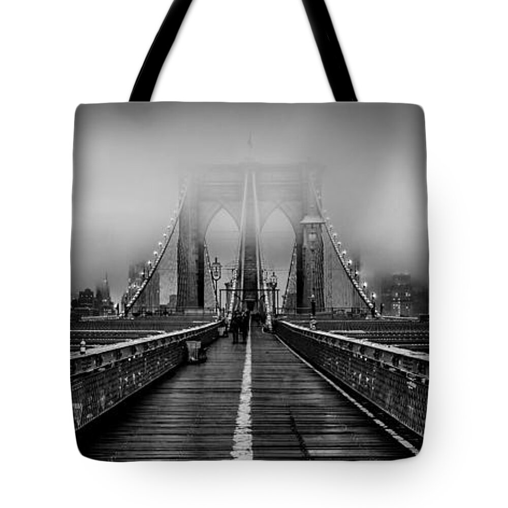 Brooklyn Bridge Tote Bag featuring the photograph November Rain by Az Jackson