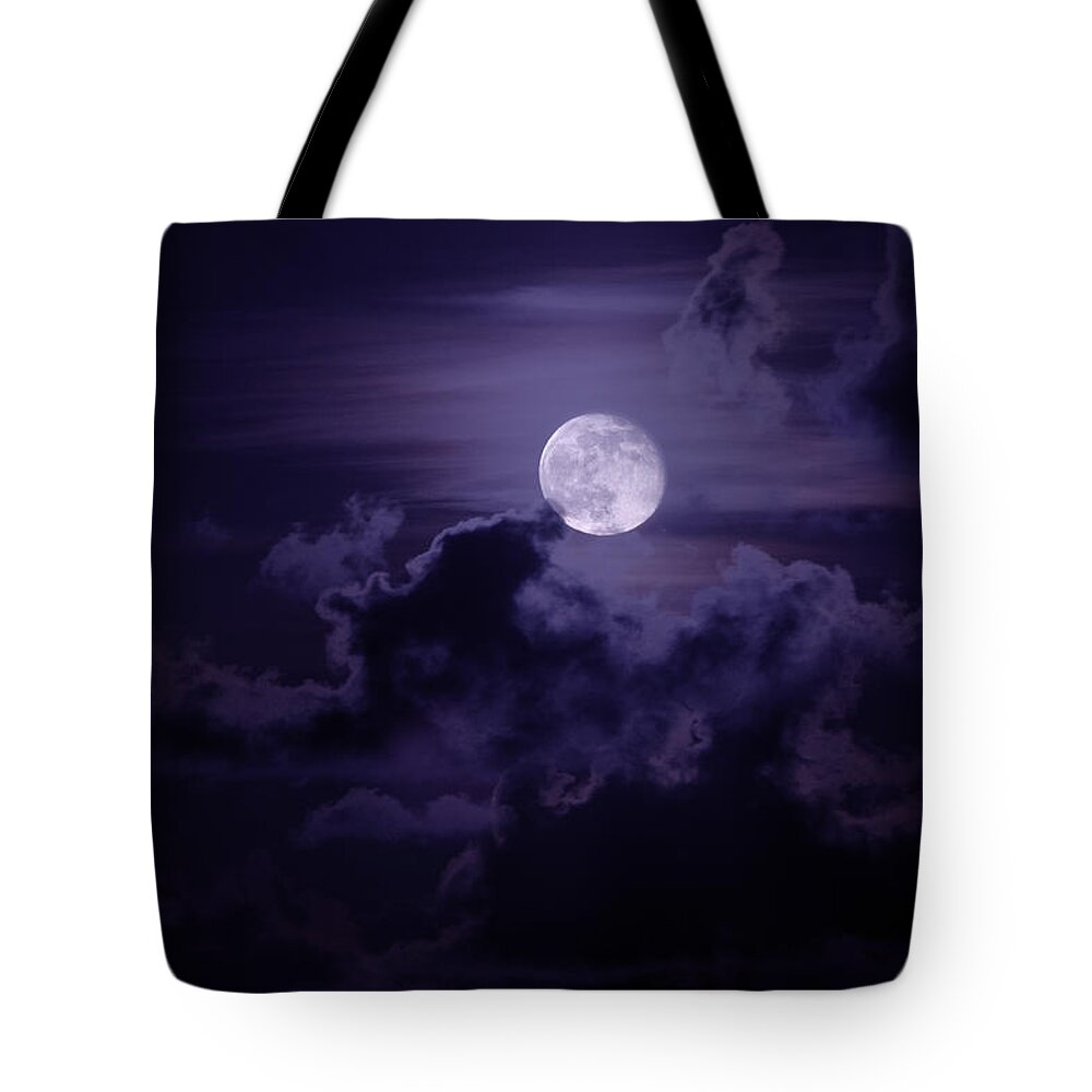 Nature Tote Bag featuring the photograph Moody Moon by Chad Dutson