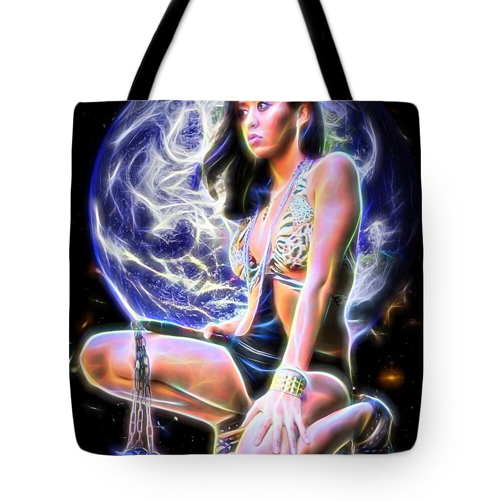 Moon Tote Bag featuring the painting Moon Maiden by Jon Volden