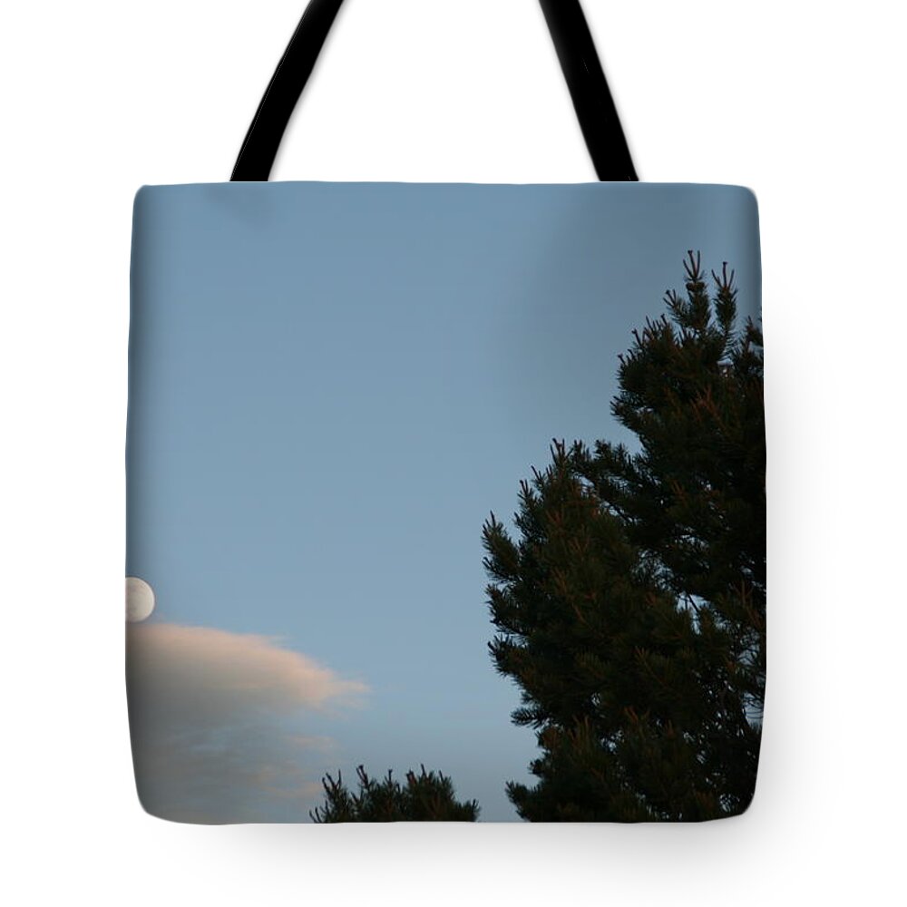 David S Reynolds Tote Bag featuring the photograph Moon over cloud by David S Reynolds