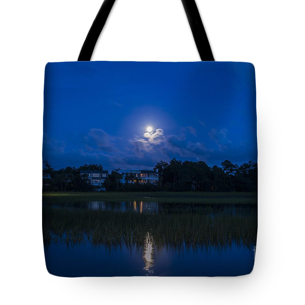 Moon Tote Bag featuring the photograph Moon Sky by Dale Powell