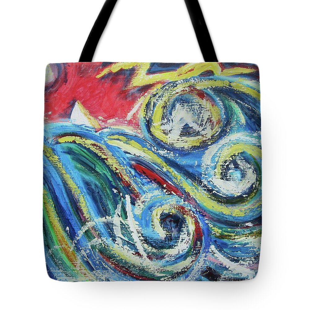Storm Tote Bag featuring the painting Moonlight and Chaos by Diane Pape