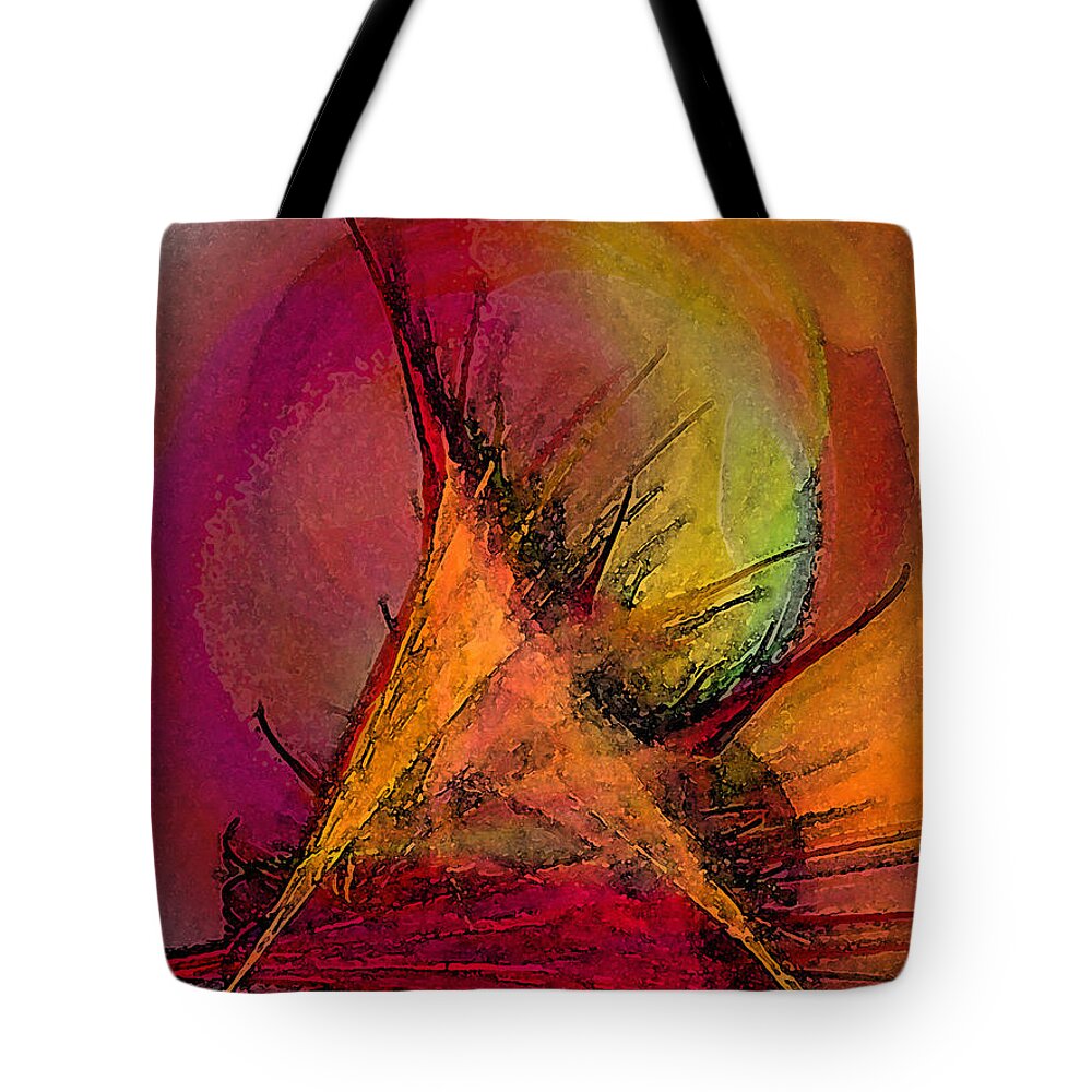 Abstract Tote Bag featuring the digital art Moonstruck-Abstract Art by Karin Kuhlmann