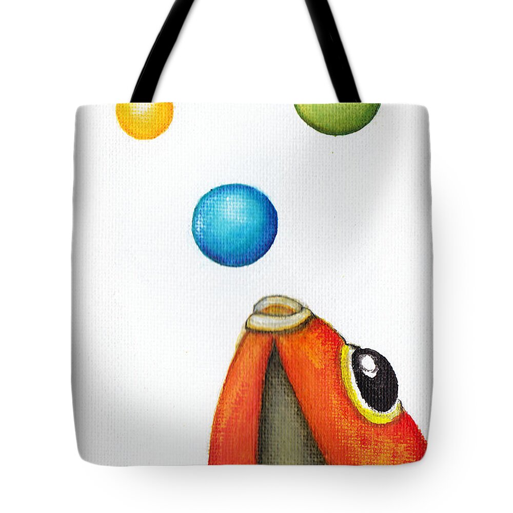 Whimsical Tote Bag featuring the painting More Bubbles by Oiyee At Oystudio
