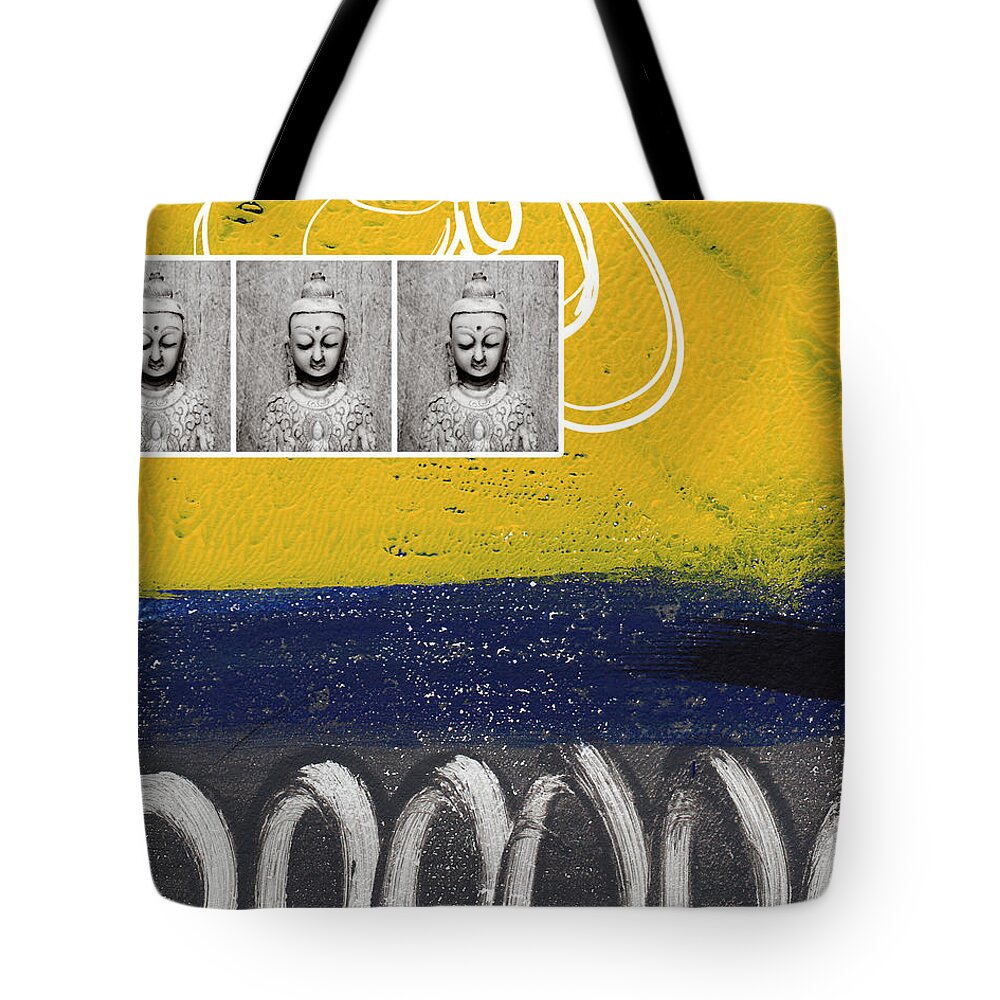 Buddha Tote Bag featuring the painting Morning Buddha by Linda Woods