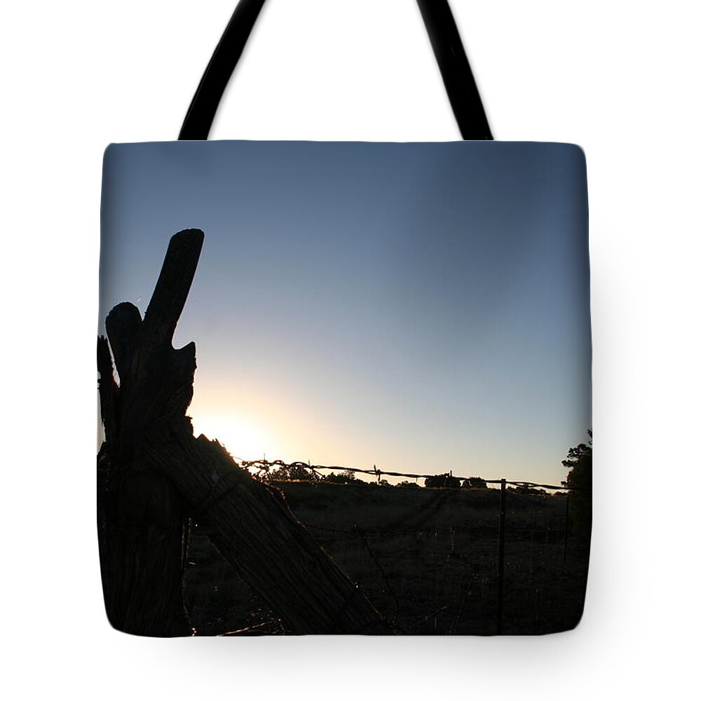 Landscape Tote Bag featuring the pyrography Morning by David S Reynolds