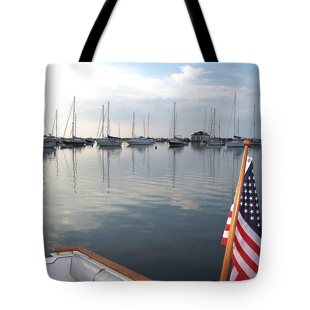 Cuttyhunk Island Tote Bag featuring the photograph Morning in Cuttyhunk Harbor by Nautical Chartworks