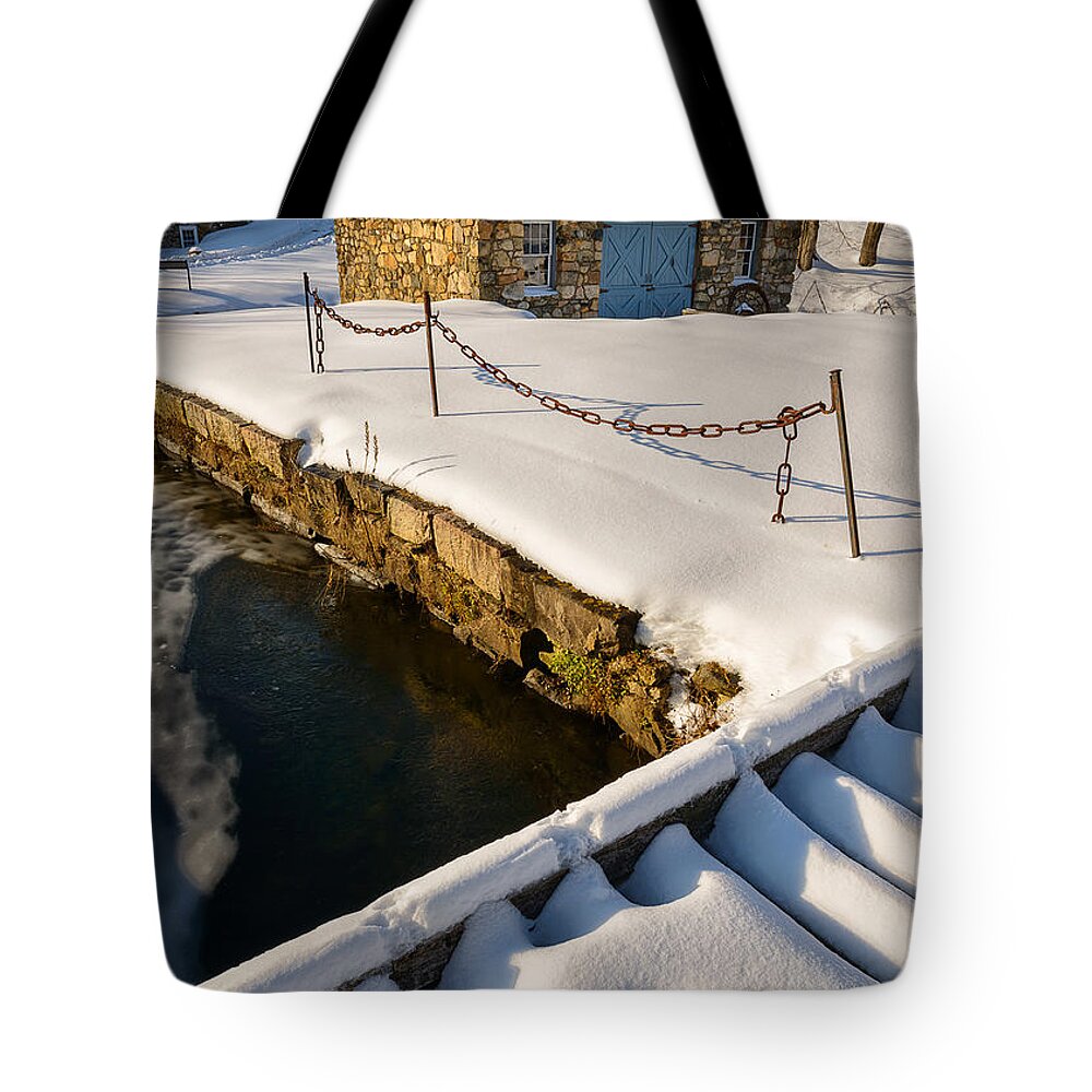 Waterloo Tote Bag featuring the photograph Morning Snow by Mark Rogers