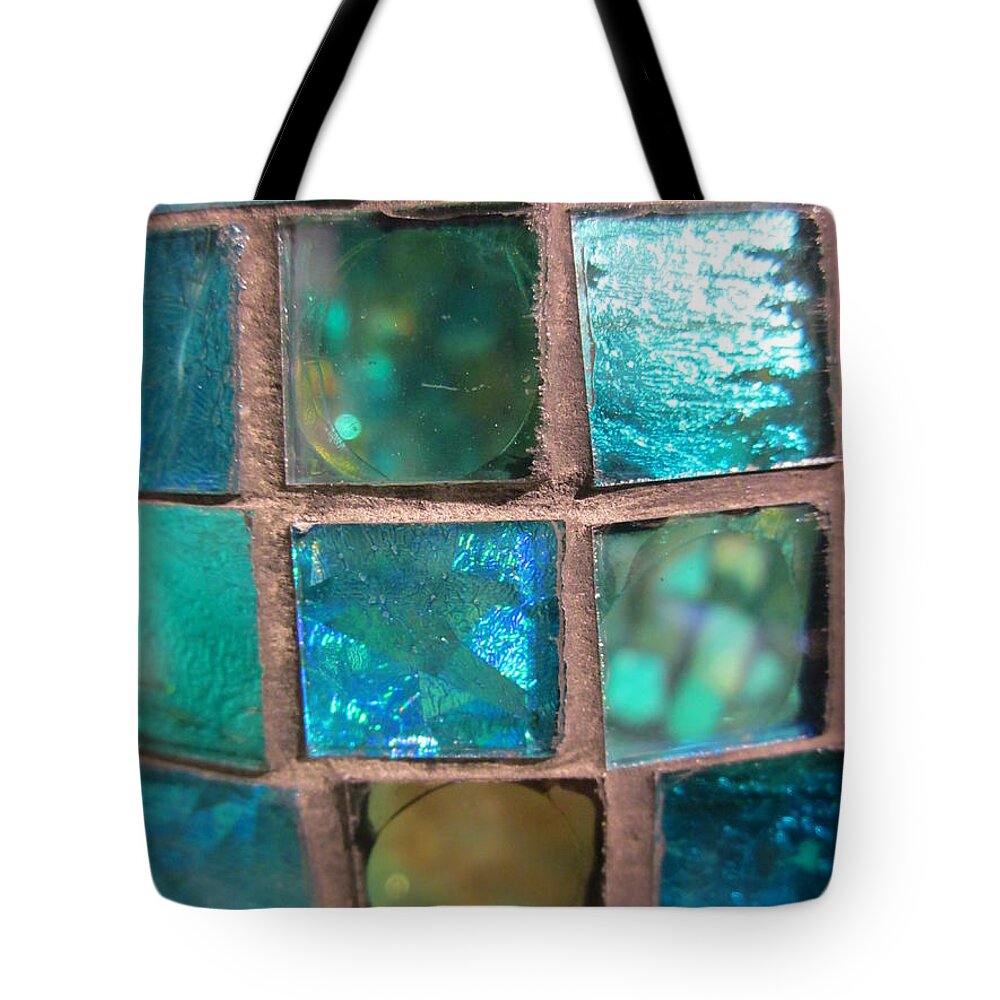 Blue Tote Bag featuring the photograph Mosaic turquoise by Rosita Larsson