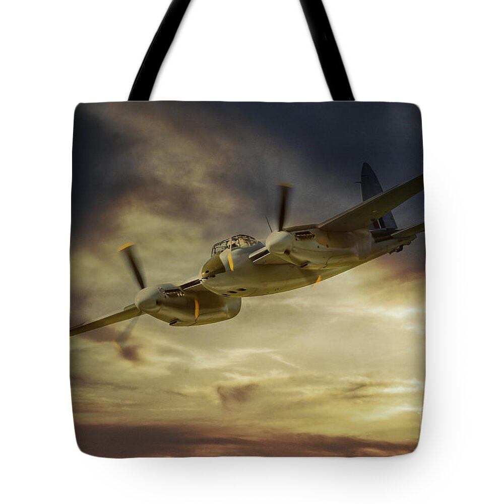 De Havilland Mosquito Tote Bag featuring the digital art Mosquito by Airpower Art