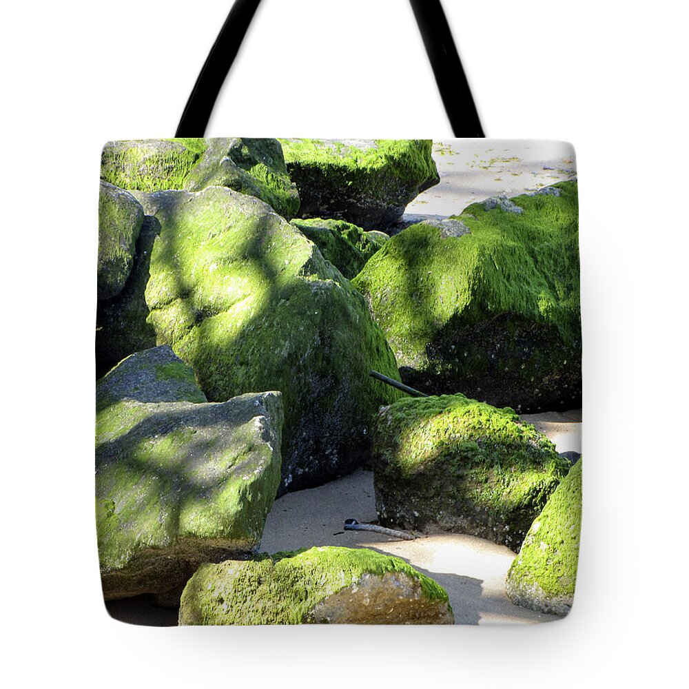 Moss Tote Bag featuring the photograph Moss on the Rocks by Bob Slitzan