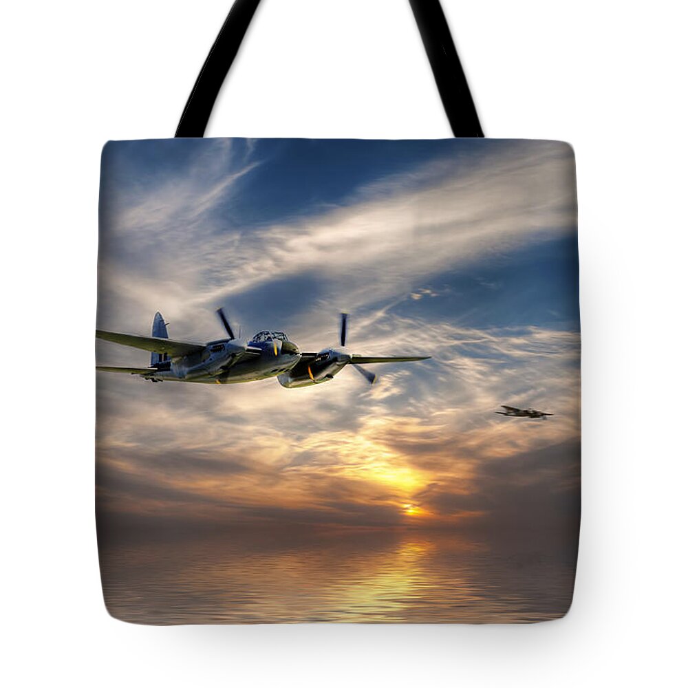 Mosquito Tote Bag featuring the digital art Mossies Head Home by Airpower Art