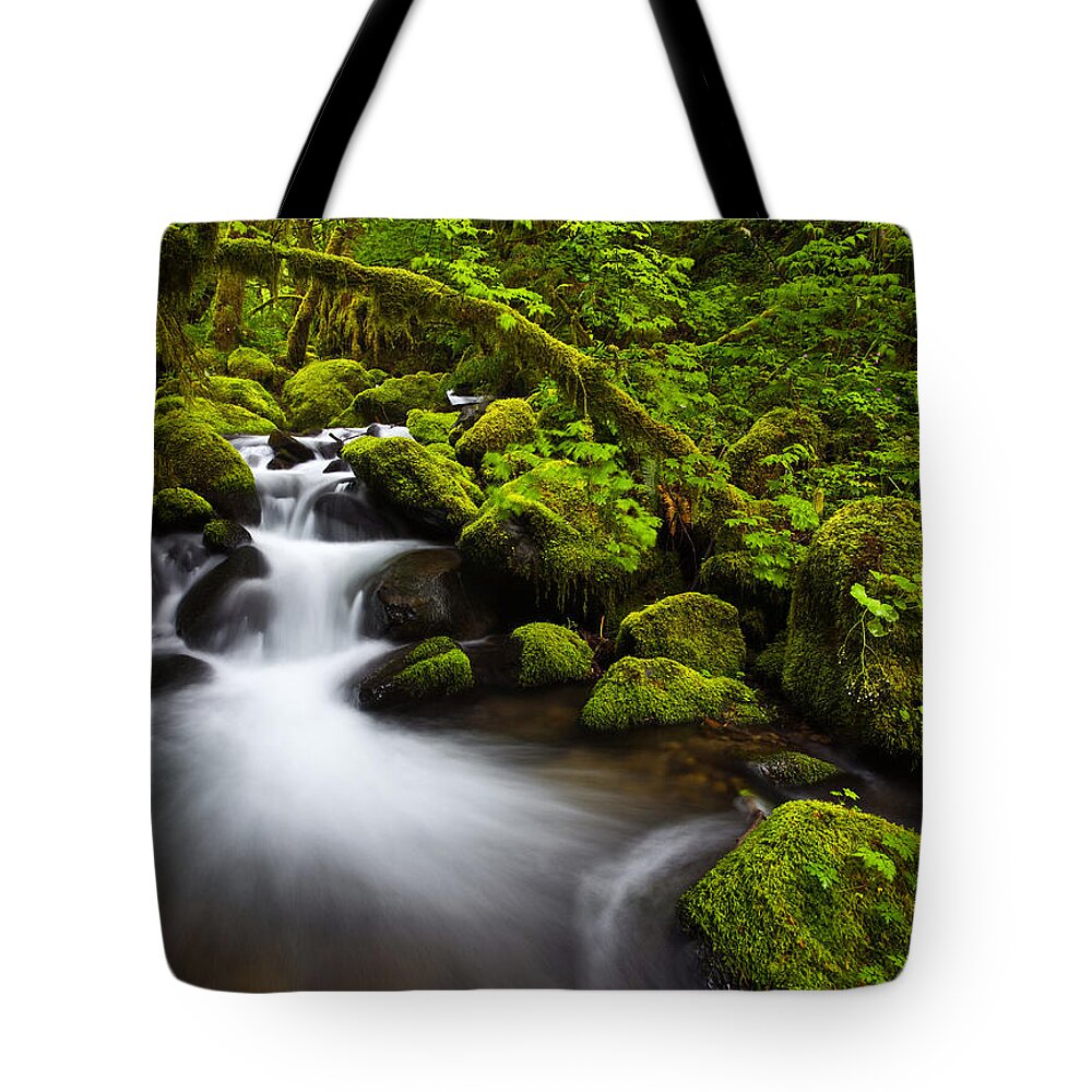 Lush Tote Bag featuring the photograph Mossy Arch Cascade by Darren White