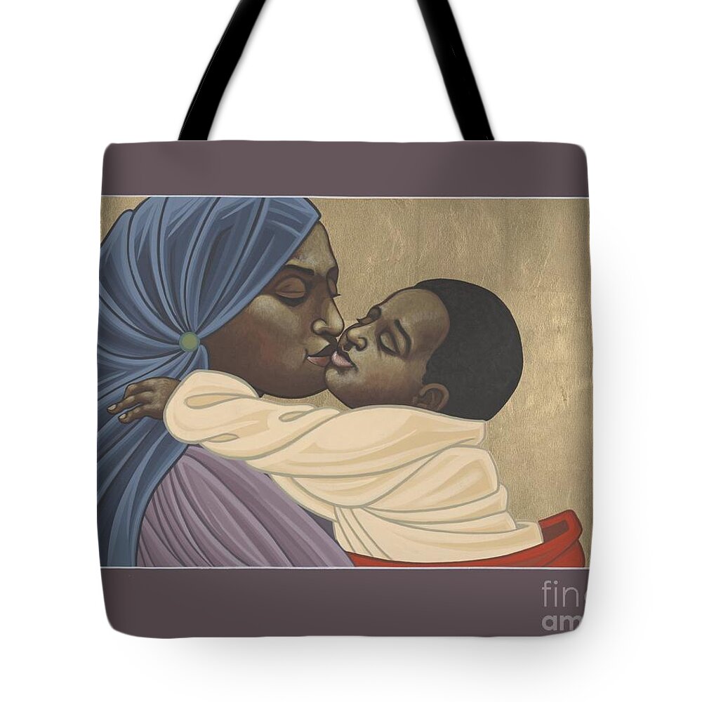 Mother And Child Of Kibeho Tote Bag featuring the painting Mother and Child of Kibeho 211 by William Hart McNichols