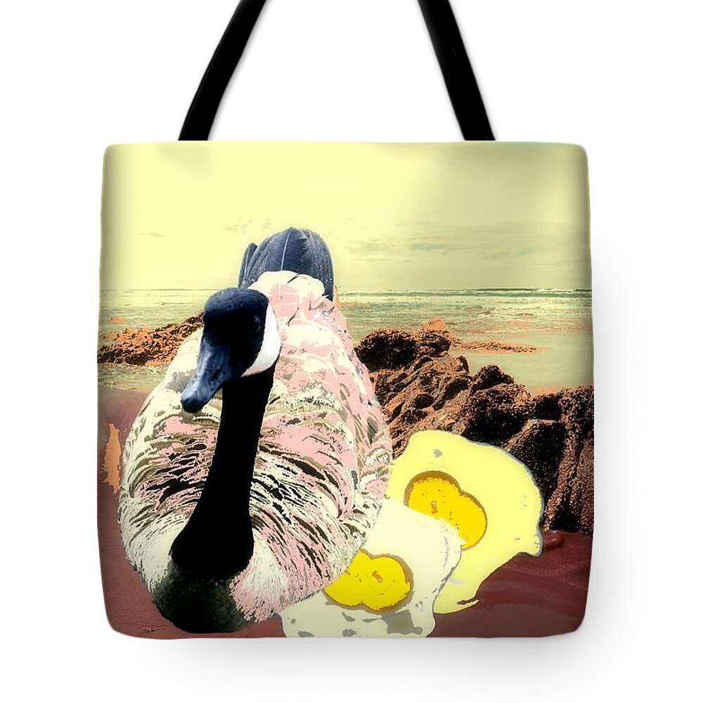 Goose Tote Bag featuring the photograph Mother Goose in a Past Life by Laureen Murtha Menzl