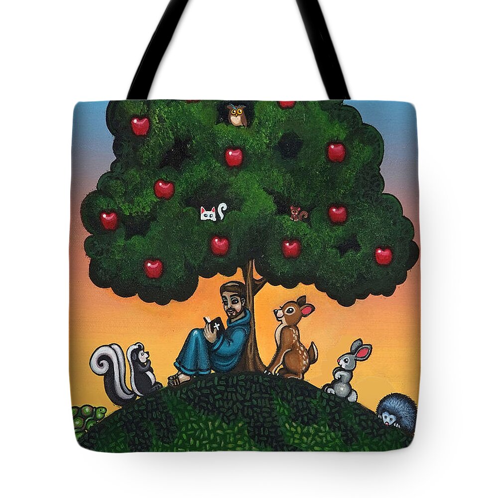 St. Francis Tote Bag featuring the painting Mother Natures Son II by Victoria De Almeida