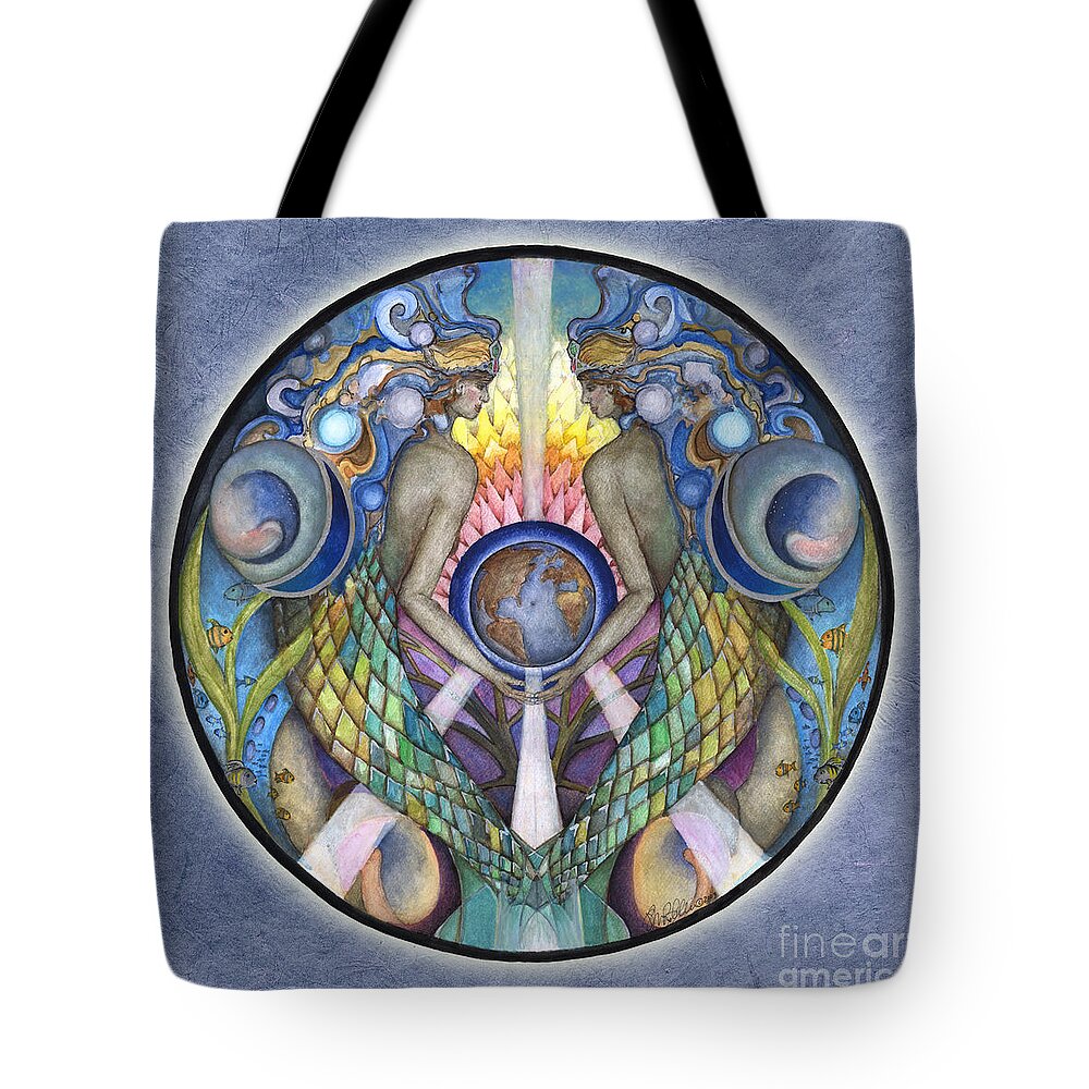 Mandala Art Tote Bag featuring the painting Mother Ocean Mandala by Jo Thomas Blaine
