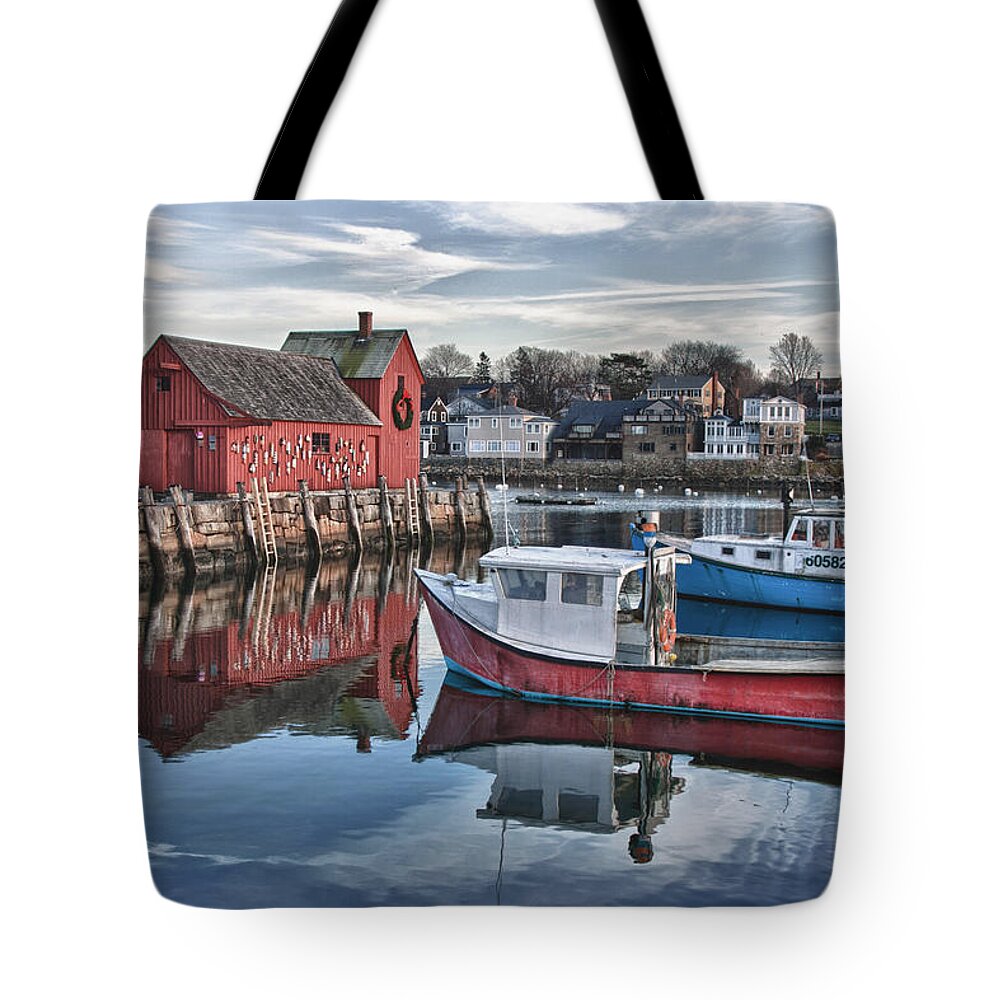 Landmark Tote Bag featuring the photograph Motif 1 sky reflections by Jeff Folger