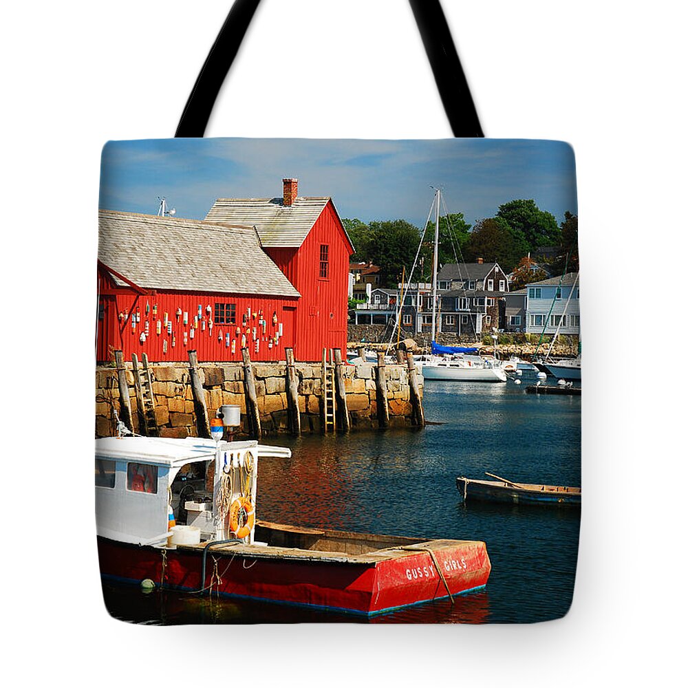 Rockport Tote Bag featuring the photograph Motiff 1 in Rockport by James Kirkikis