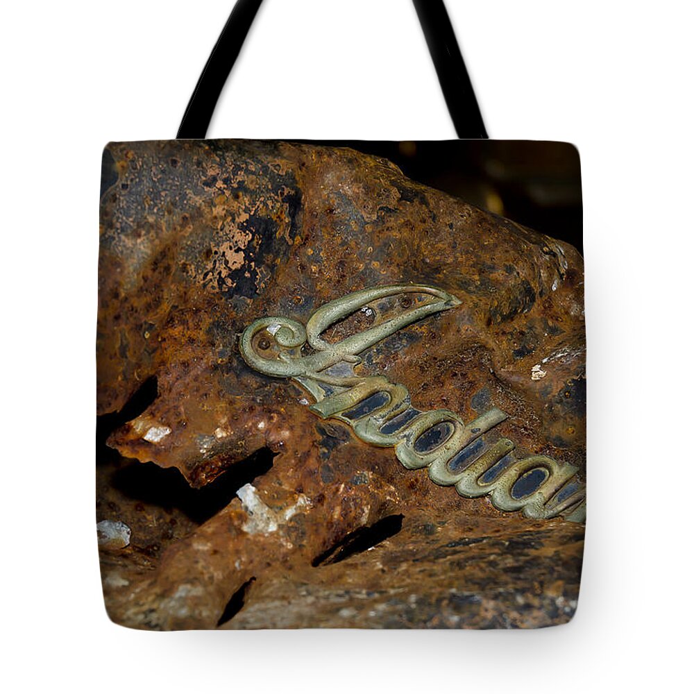 Indian Motorcycle Tote Bag featuring the photograph Motorcycle Axe Murderer by Wilma Birdwell