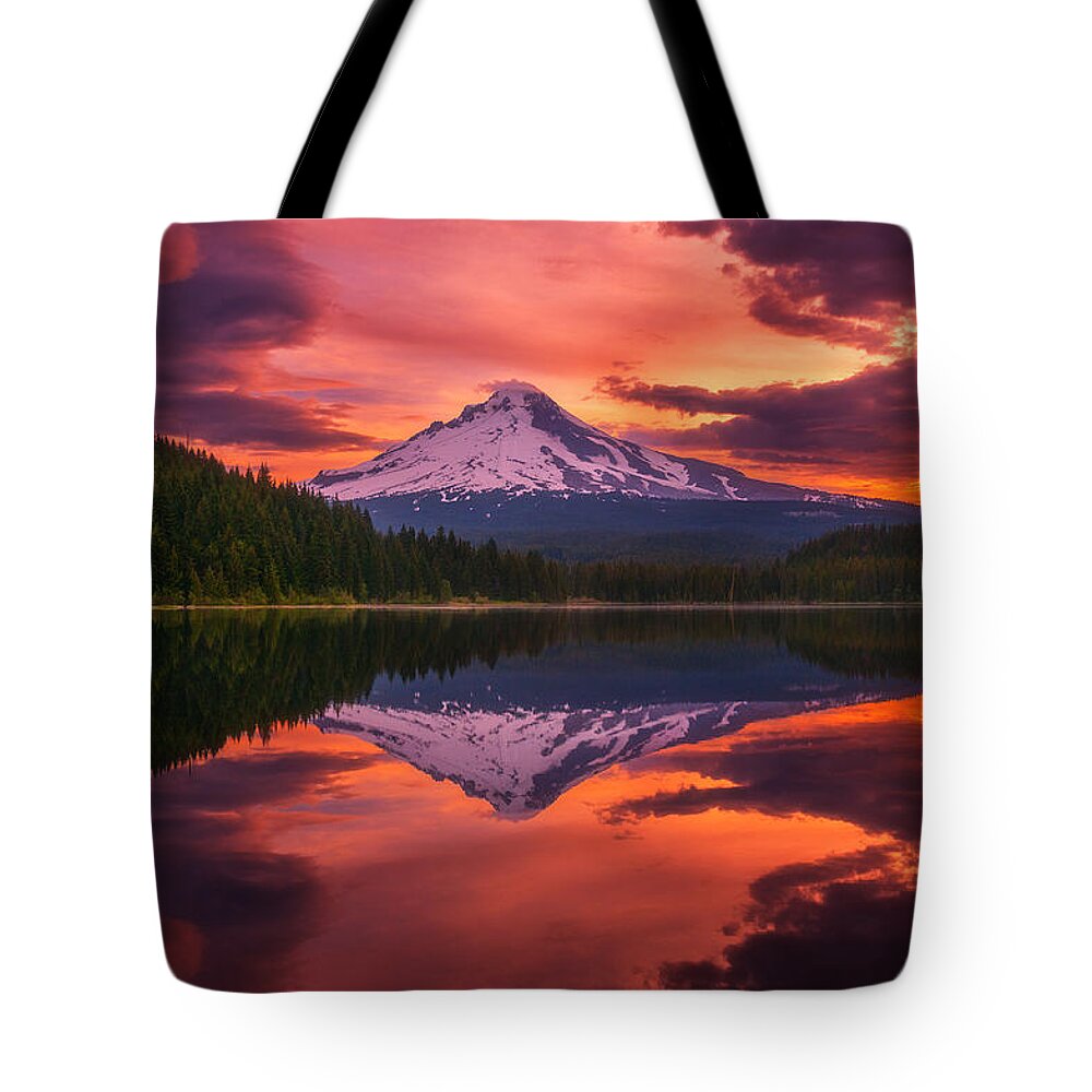 Lake Tote Bag featuring the photograph Mount Hood Sunrise by Darren White