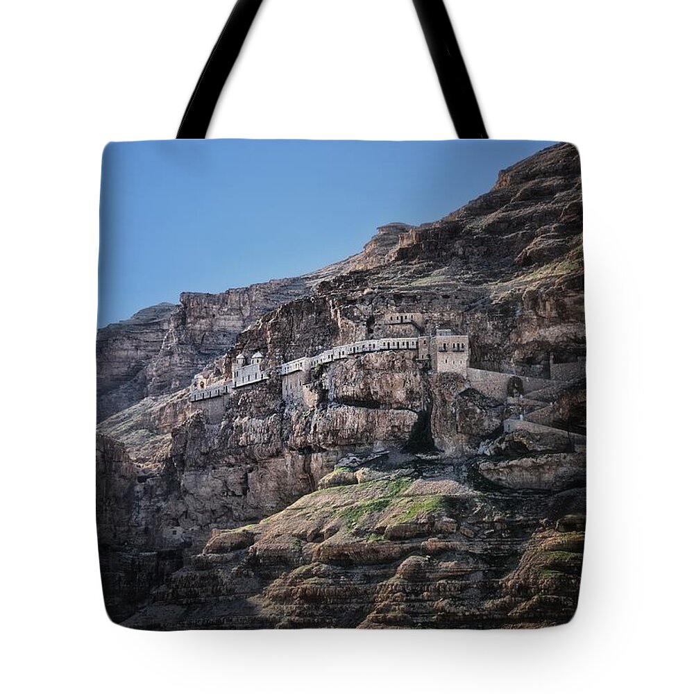 Israel Tote Bag featuring the photograph Mount Of The Temptation Monastery Jericho Israel by Mark Fuller