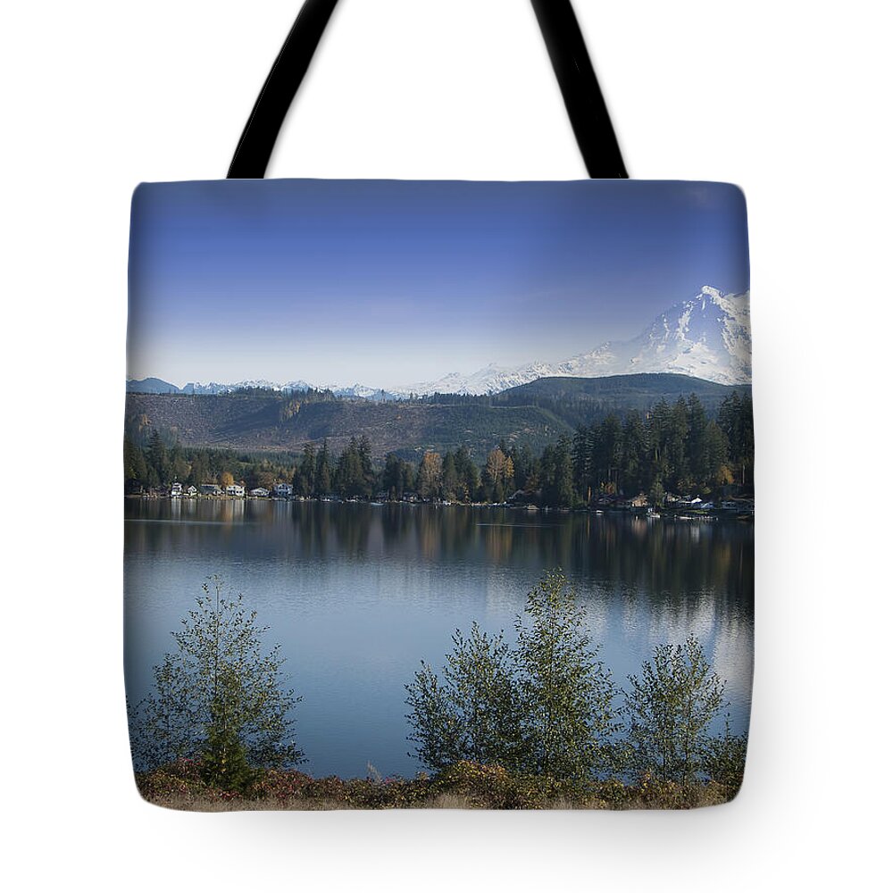 Landscape Tote Bag featuring the photograph Mount Rainier in the Fall by Ron Roberts